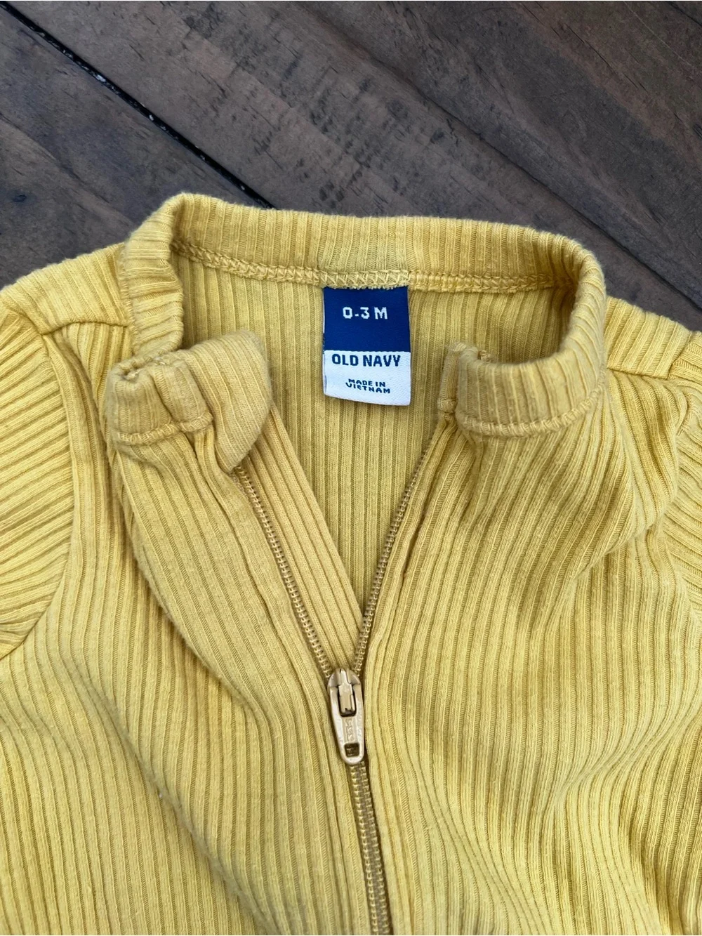 Old Navy Yellow Ribbed Footed One-Piece Zipper PJ